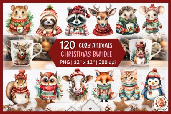 Christmas Animals Clipart Big Bundle Review for Branding and Marketing
