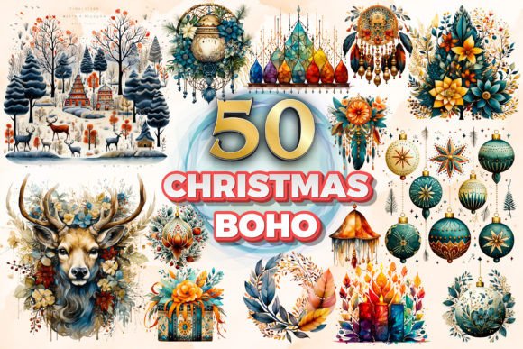Christmas Boho Clipart Sublimation 6 Review