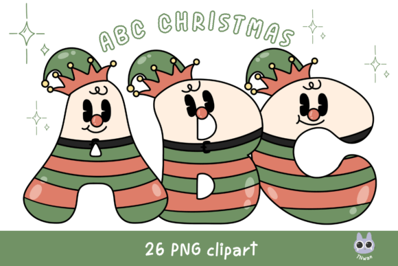 Christmas Elf Alphabet Letter Retro Font Review