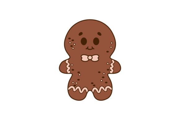 Christmas Gingerbread Man Retro Cartoon Illustrations