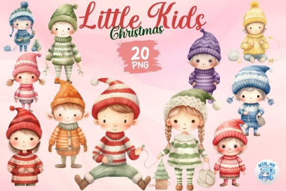 Christmas Little Kids: Festive Illustrations for Local Branding