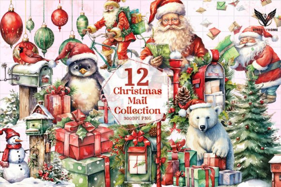 Christmas Mail Collection Clipart PNG Review for Illustrations