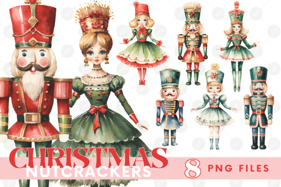 Christmas Nutcracker Clipart Bundle PNG for Illustrations