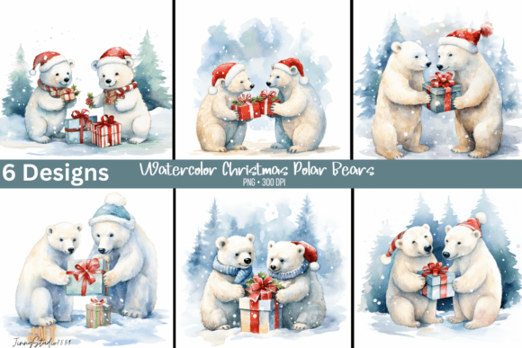 Christmas Polar Bears Background: A Review of Premium Illustrations