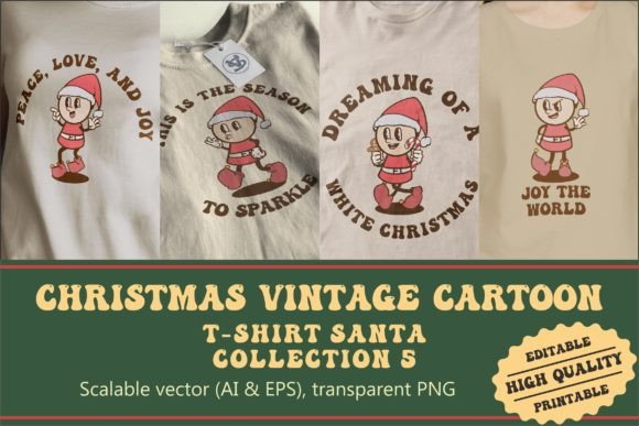 Christmas Santa Vintage Cartoon Illustration Review
