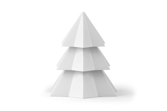 Christmas Tree Polygonal 3D Icon for Editorial and Web Design