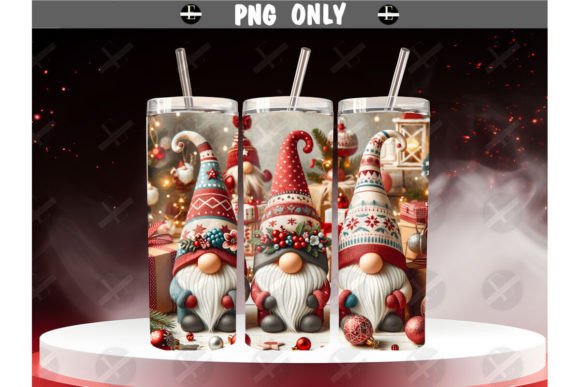 Christmas Tumbler Wraps - Ornaments PNG for Branding & Packaging