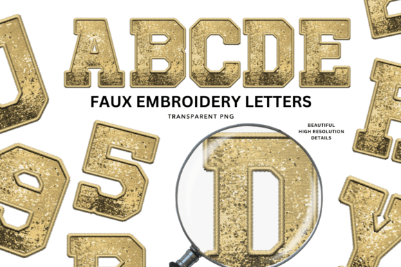 Gold Christmas Alpha Set Review for Embroidery Projects