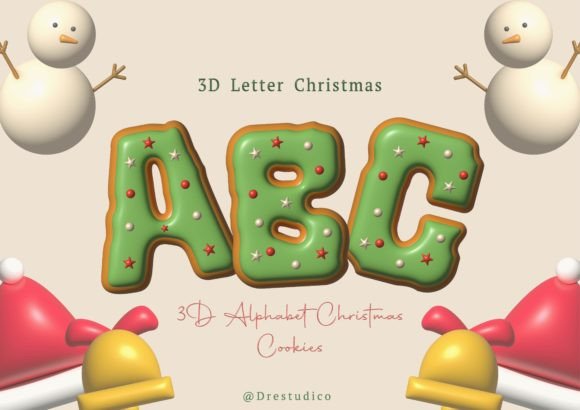 Green Gingerbread Christmas 3D Letter Illustration Review