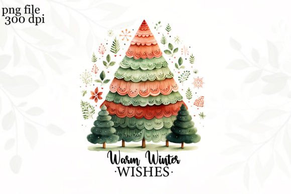 Hand-Drawn Christmas Tree Sublimation for Illustrations