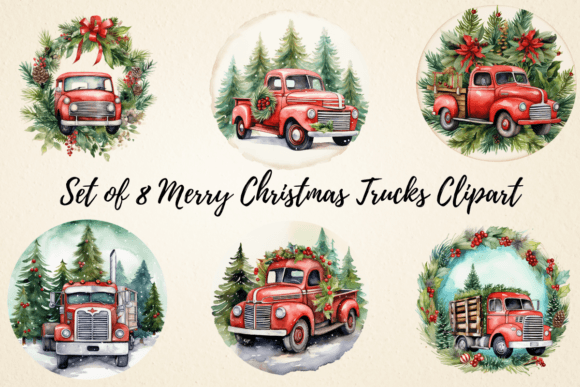 Merry Christmas Trucks Clipart Bundle Review