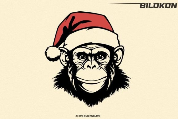 Monkey in Santa Hat, Christmas Monkey: A Seller's Review of These Illustrations