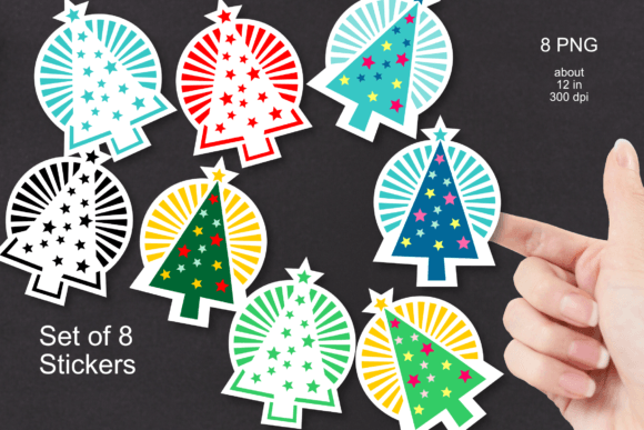 Shiny Christmas Tree Sticker Set of 8: A Designer's Review