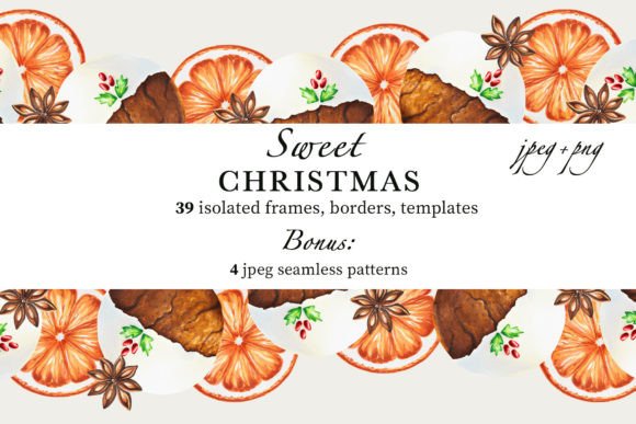 Sweet Christmas Frames, Borders for Illustrations