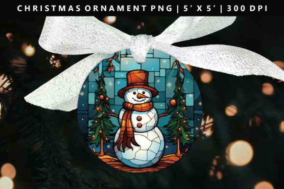 This Unique Round Christmas Ornament is for Modern Illustrations