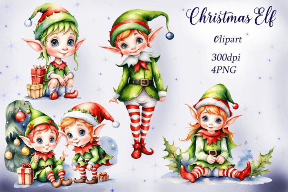 Watercolor Christmas Elf Clipart Review